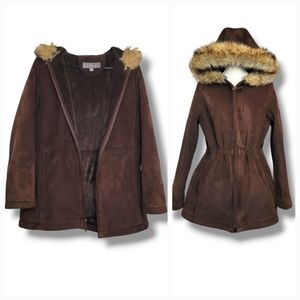 Liz Clairborne Faux Suede/Fur‎ Coat Size Medium (8/10)